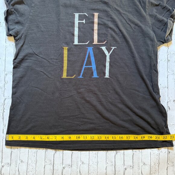 Lucky Brand Womens Graphic Tee "El Lay" Print Black Cotton Blend Size L - Picture 9 of 13